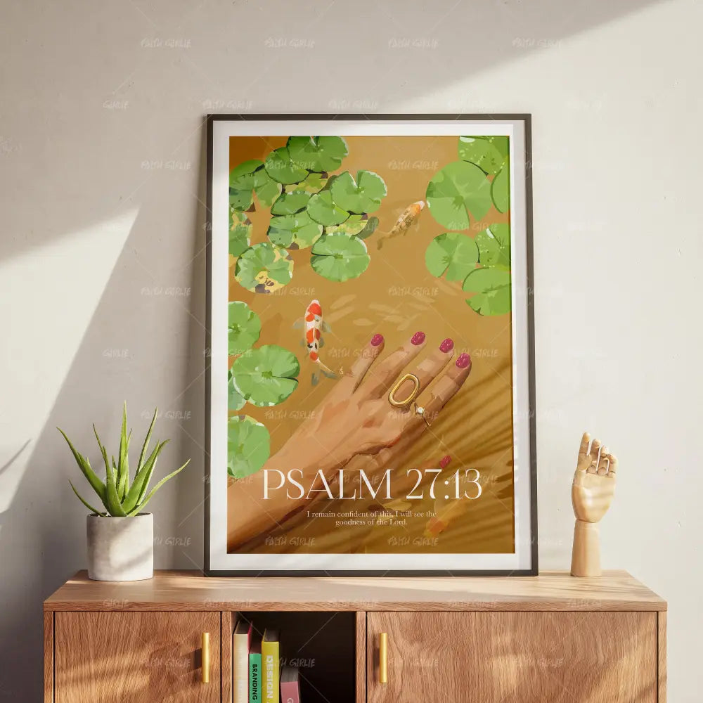 Psalm 27:13- Bible verse wall art and Christian wall art by Faith Girlie featuring faith-inspired designs, uplifting Scripture, and modern Christian home decor. Perfect for Christian living room decor, bedroom decor, office decor, prayer room decor, and meaningful Christian gifts for women and families.-Faith Girlie