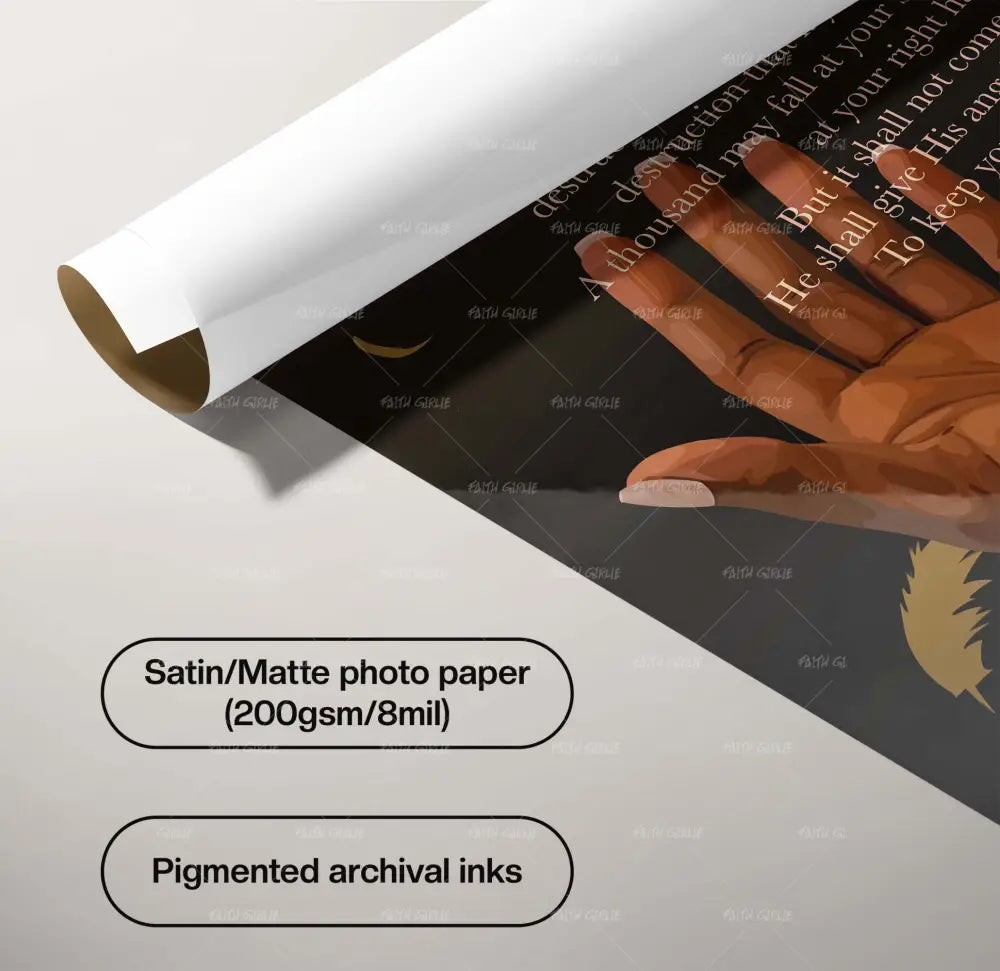 Psalm 91-wall art print featuring decorative artistic design suitable for living rooms, offices, and schools by Faith Girlie. Elevate your space with faith-inspired wall art designed to bring peace, purpose, and beauty into your home. At Faith Girlie, each piece is thoughtfully created to inspire reflection, strengthen faith, and celebrate a life grounded in God’s word.