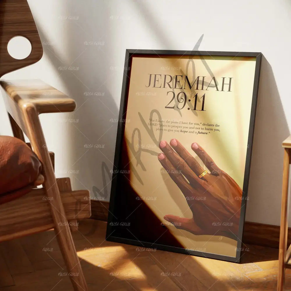 The Plan-Jeremiah 29:11- Bible verse wall art and Christian wall art by Faith Girlie featuring faith-inspired designs, uplifting Scripture, and modern Christian home decor. Perfect for Christian living room decor, bedroom decor, office decor, prayer room decor, and meaningful Christian gifts for women and families.-Faith Girlie
