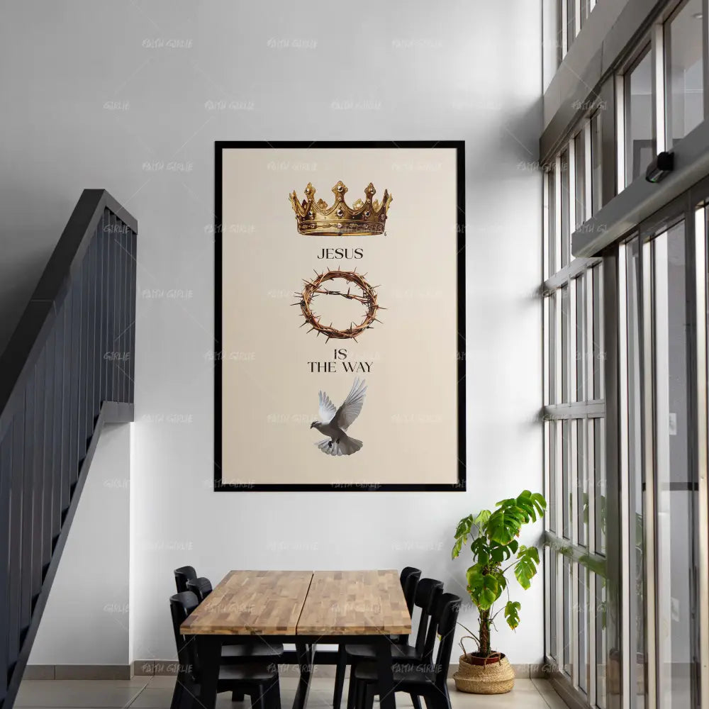 The Way- Bible verse wall art and Christian wall art by Faith Girlie featuring faith-inspired designs, uplifting Scripture, and modern Christian home decor. Perfect for Christian living room decor, bedroom decor, office decor, prayer room decor, and meaningful Christian gifts for women and families.-Faith Girlie