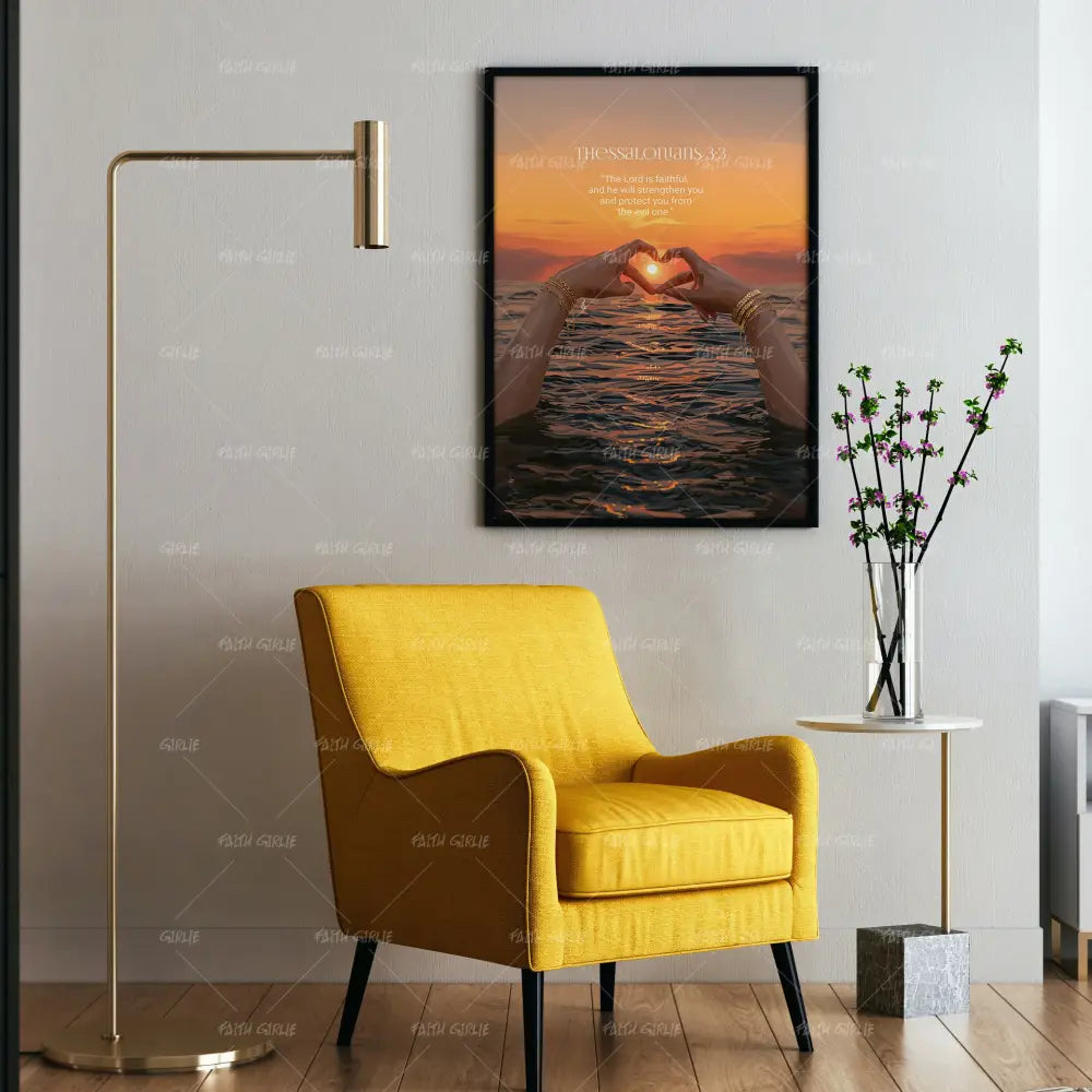 Thessalonians 3:3- Bible verse wall art and Christian wall art by Faith Girlie featuring faith-inspired designs, uplifting Scripture, and modern Christian home decor. Perfect for Christian living room decor, bedroom decor, office decor, prayer room decor, and meaningful Christian gifts for women and families.-Faith Girlie