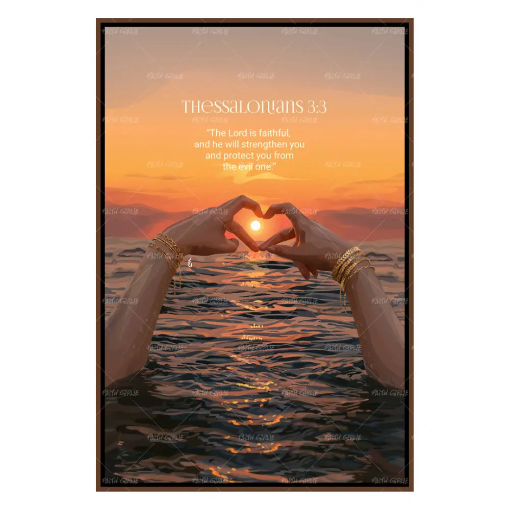 Thessalonians 3:3- Bible verse wall art and Christian wall art by Faith Girlie featuring faith-inspired designs, uplifting Scripture, and modern Christian home decor. Perfect for Christian living room decor, bedroom decor, office decor, prayer room decor, and meaningful Christian gifts for women and families.-Faith Girlie