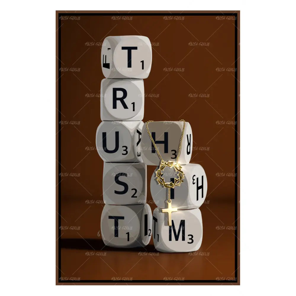 Trust Him- Bible verse wall art and Christian wall art by Faith Girlie featuring faith-inspired designs, uplifting Scripture, and modern Christian home decor. Perfect for Christian living room decor, bedroom decor, office decor, prayer room decor, and meaningful Christian gifts for women and families.-Faith Girlie