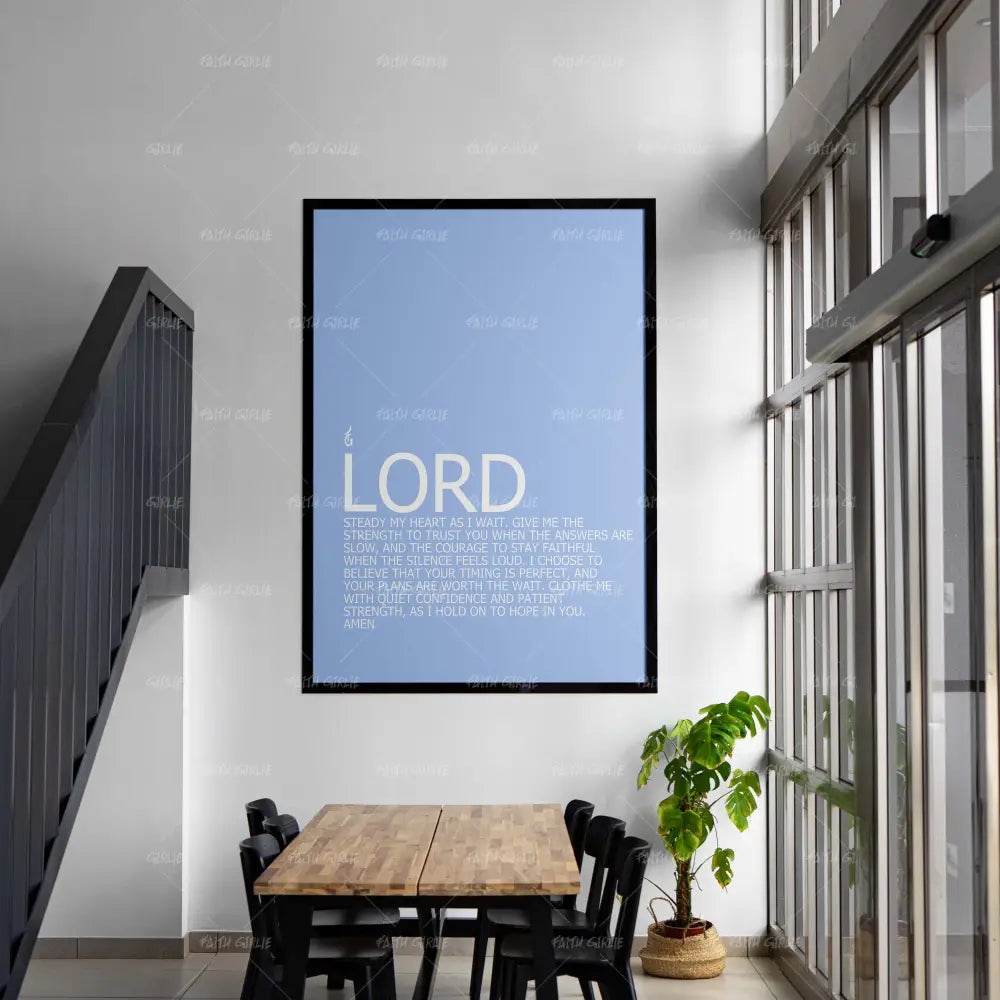 Waiting Season Prayer- Bible verse wall art and Christian wall art by Faith Girlie featuring faith-inspired designs, uplifting Scripture, and modern Christian home decor. Perfect for Christian living room decor, bedroom decor, office decor, prayer room decor, and meaningful Christian gifts for women and families.-Faith Girlie