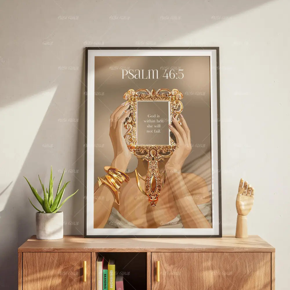 White Psalm 46:5 - Wall Art