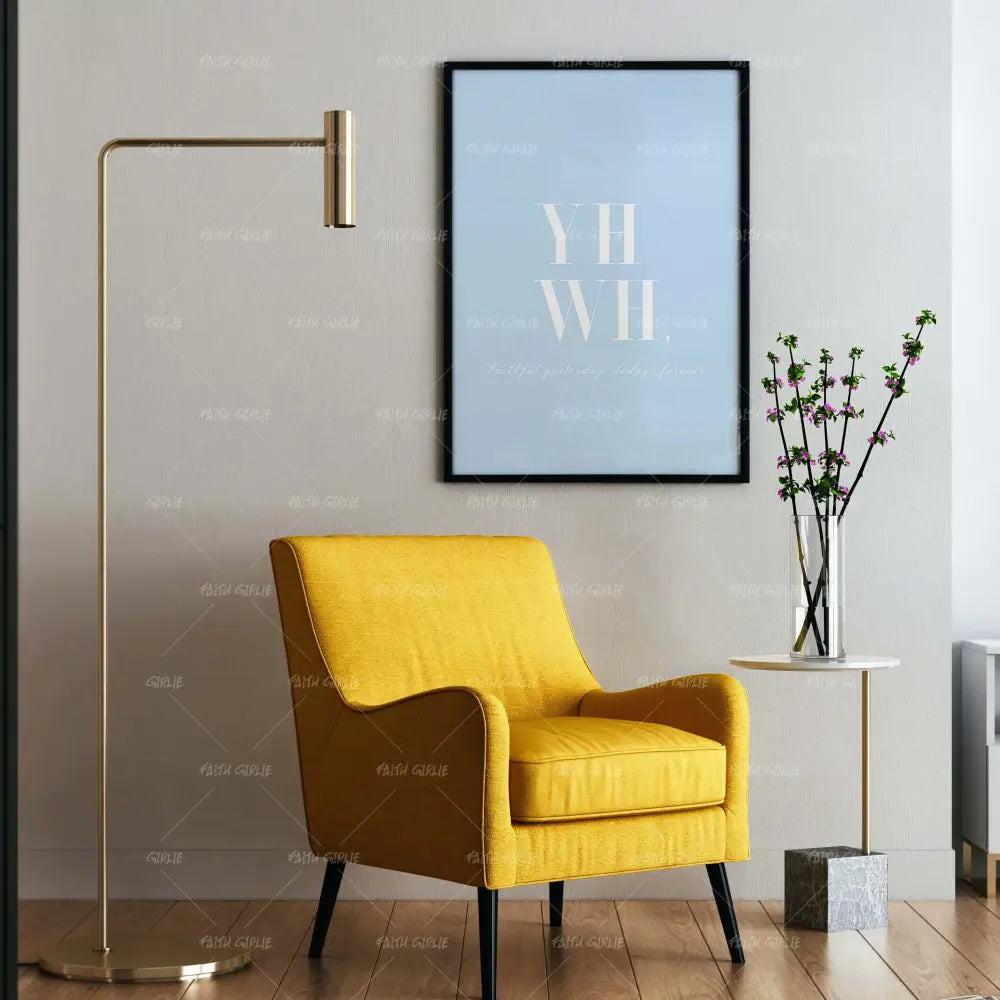 YHWH- Bible verse wall art and Christian wall art by Faith Girlie featuring faith-inspired designs, uplifting Scripture, and modern Christian home decor. Perfect for Christian living room decor, bedroom decor, office decor, prayer room decor, and meaningful Christian gifts for women and families.-Faith Girlie