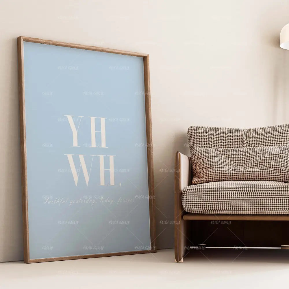 YHWH- Bible verse wall art and Christian wall art by Faith Girlie featuring faith-inspired designs, uplifting Scripture, and modern Christian home decor. Perfect for Christian living room decor, bedroom decor, office decor, prayer room decor, and meaningful Christian gifts for women and families.-Faith Girlie